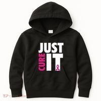 Just Cure It Breast Cancer Awareness Pink Ribbon Kids Hoodie thumb 0