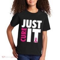 Just Cure It Breast Cancer Awareness Pink Ribbon Kids T-Shirt thumb 2