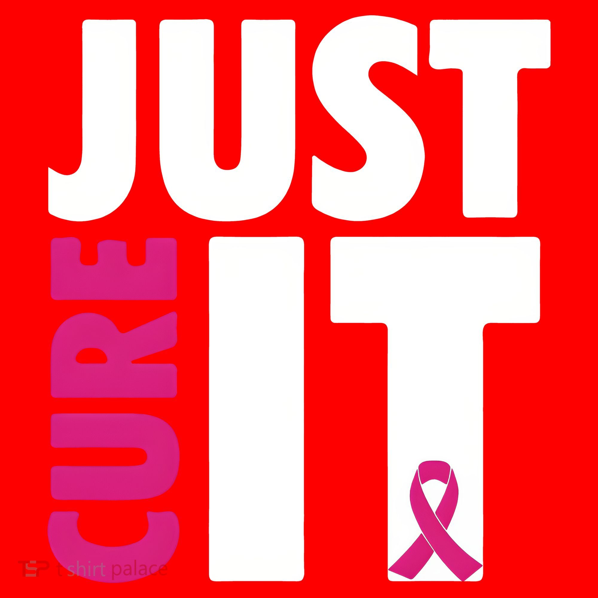 Just Cure It Breast Cancer Awareness Pink Ribbon Santa Hat