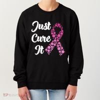 Just Cure It Breast Cancer Awareness Pink Ribbon Women's Sweatshirt thumb 0