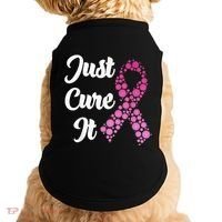Just Cure It Breast Cancer Awareness Pink Ribbon Doggie Tank thumb 0