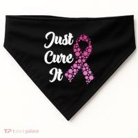 Just Cure It Breast Cancer Awareness Pink Ribbon USA-Made Doggie Bandana thumb 0