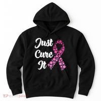 Just Cure It Breast Cancer Awareness Pink Ribbon Hoodie thumb 0