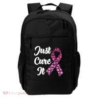 Just Cure It Breast Cancer Awareness Pink Ribbon Backpack thumb 0