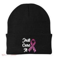 Just Cure It Breast Cancer Awareness Pink Ribbon Beanie thumb 0