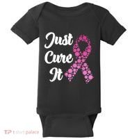 Just Cure It Breast Cancer Awareness Pink Ribbon Baby Bodysuit thumb 0