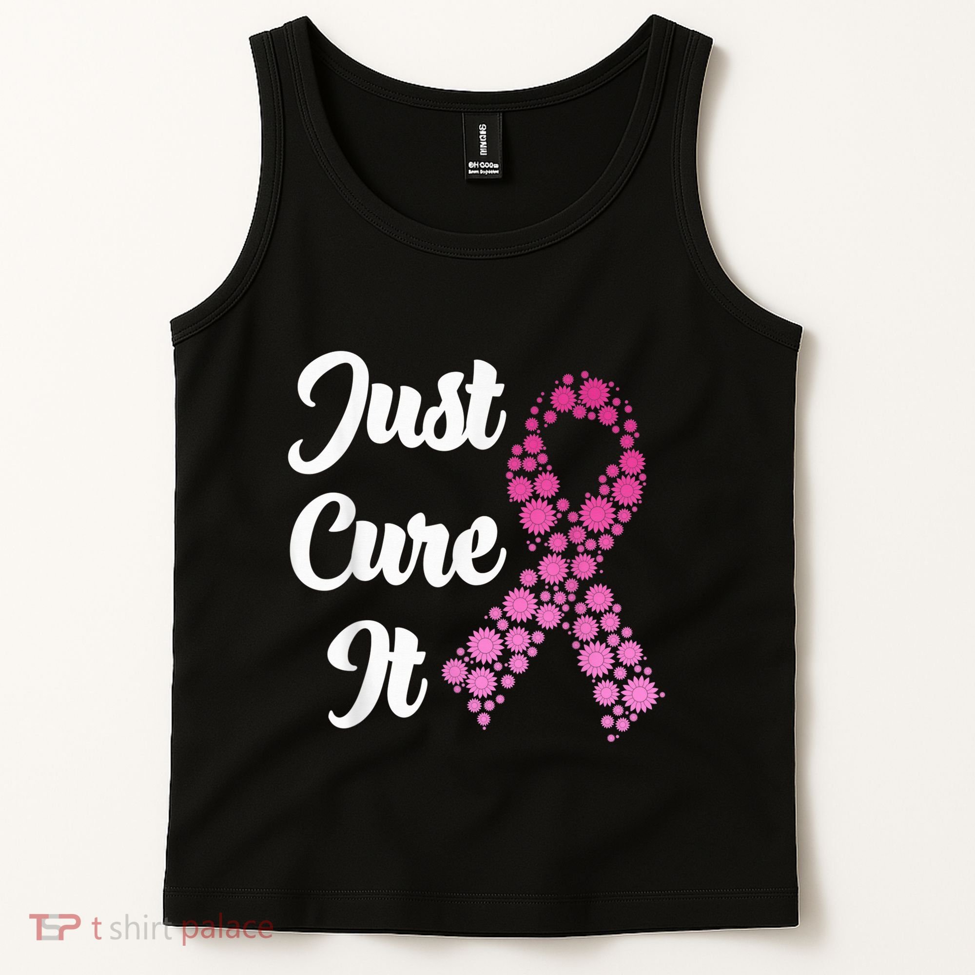 Just Cure It Breast Cancer Awareness Pink Ribbon Tank Top