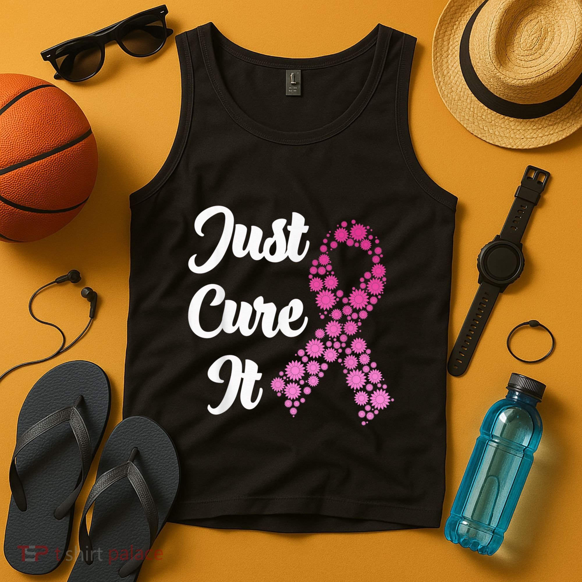 Just Cure It Breast Cancer Awareness Pink Ribbon Tank Top