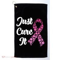 Just Cure It Breast Cancer Awareness Pink Ribbon Golf Towel thumb 0