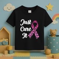 Just Cure It Breast Cancer Awareness Pink Ribbon Toddler T-Shirt thumb 3