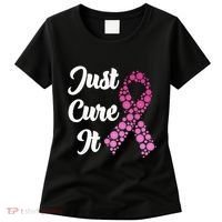 Just Cure It Breast Cancer Awareness Pink Ribbon Women's T-Shirt thumb 0