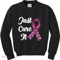Just Cure It Breast Cancer Awareness Pink Ribbon Kids Sweatshirt thumb 0