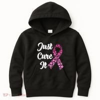 Just Cure It Breast Cancer Awareness Pink Ribbon Kids Hoodie thumb 0