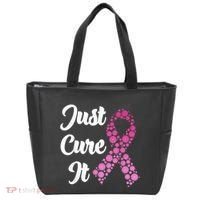 Just Cure It Breast Cancer Awareness Pink Ribbon Tote Bag thumb 0
