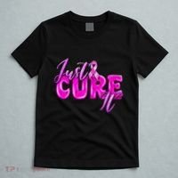 Just Cure It Pink Ribbon Breast Cancer Awareness Warrior T-Shirt thumb 5