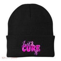Just Cure It Pink Ribbon Breast Cancer Awareness Warrior Beanie thumb 0