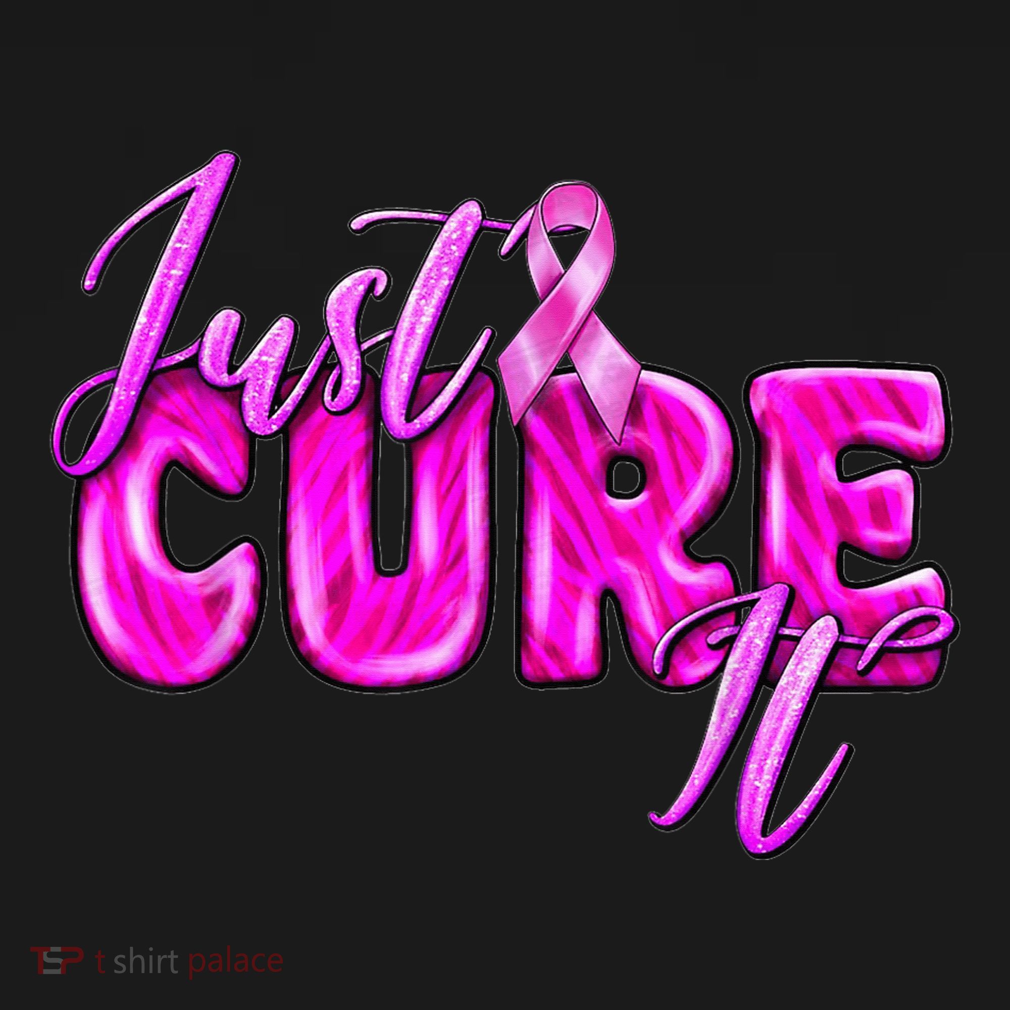 Just Cure It Pink Ribbon Breast Cancer Awareness Warrior Mousepad