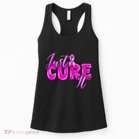 Just Cure It Pink Ribbon Breast Cancer Awareness Warrior Women's Tank Top thumb 0