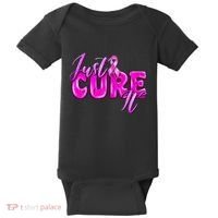 Just Cure It Pink Ribbon Breast Cancer Awareness Warrior Baby Bodysuit thumb 0