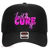 Just Cure It Pink Ribbon Breast Cancer Awareness Warrior Hat thumb 0