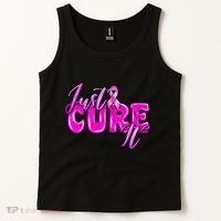 Just Cure It Pink Ribbon Breast Cancer Awareness Warrior Tank Top thumb 2