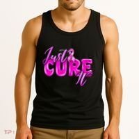 Just Cure It Pink Ribbon Breast Cancer Awareness Warrior Tank Top thumb 3