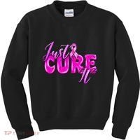 Just Cure It Pink Ribbon Breast Cancer Awareness Warrior Kids Sweatshirt thumb 0