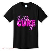 Just Cure It Pink Ribbon Breast Cancer Awareness Warrior Kids T-Shirt thumb 0