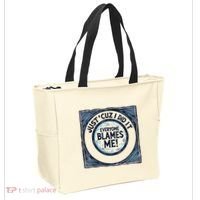 Just ‘Cuz I Did It Everyone Blames Me Funny Joke Graphic Tote Bag thumb 2