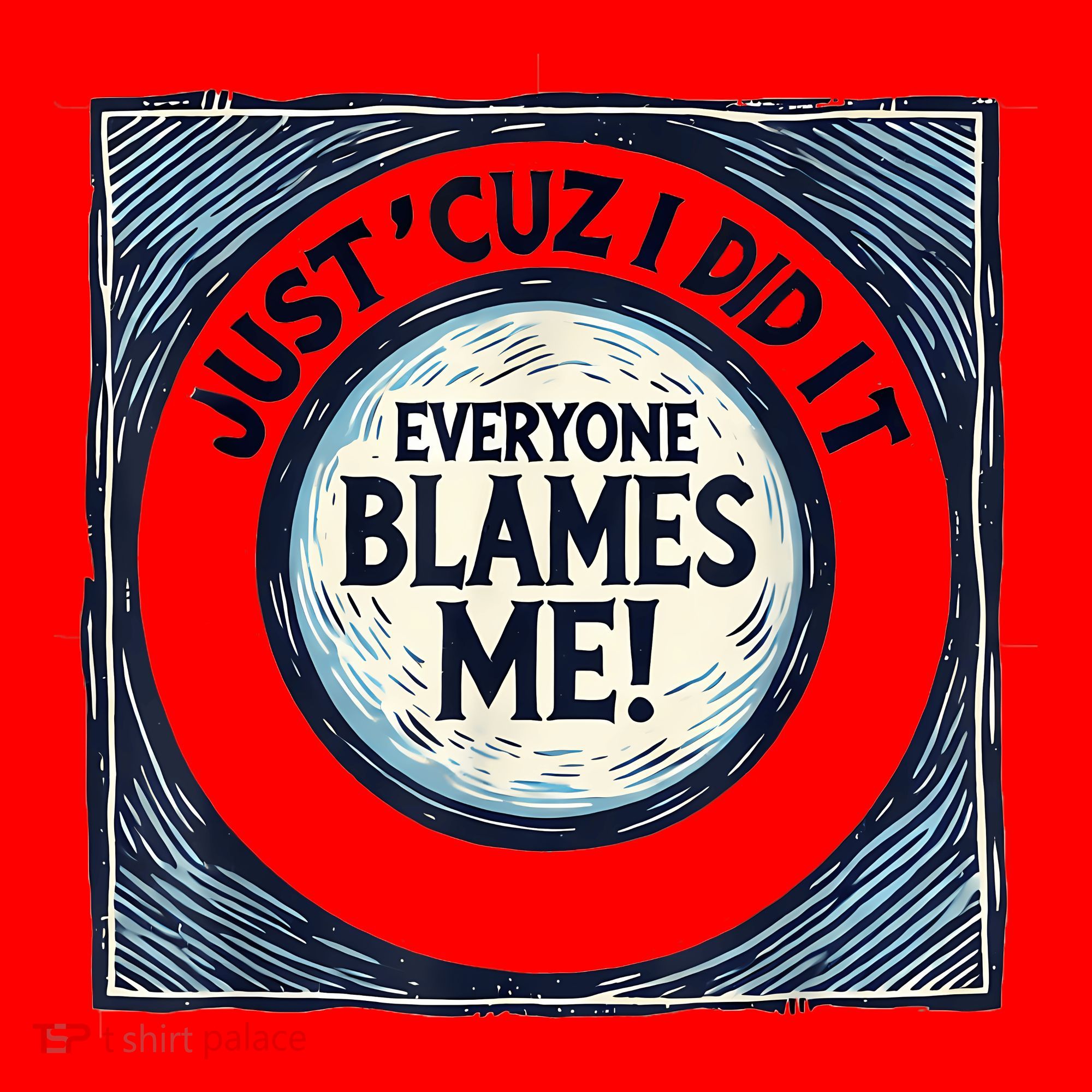 Just ‘Cuz I Did It Everyone Blames Me Funny Joke Graphic Santa Hat