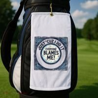 Just ‘Cuz I Did It Everyone Blames Me Funny Joke Graphic Golf Towel thumb 2