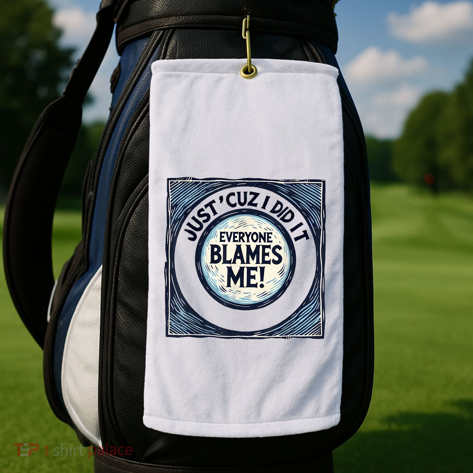 Just ‘Cuz I Did It Everyone Blames Me Funny Joke Graphic Golf Towel