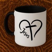 Jesus Cross Love Heart Christianity Coffee Mug thumb 2