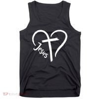 Jesus Cross Love Heart Christianity Tank Top thumb 0