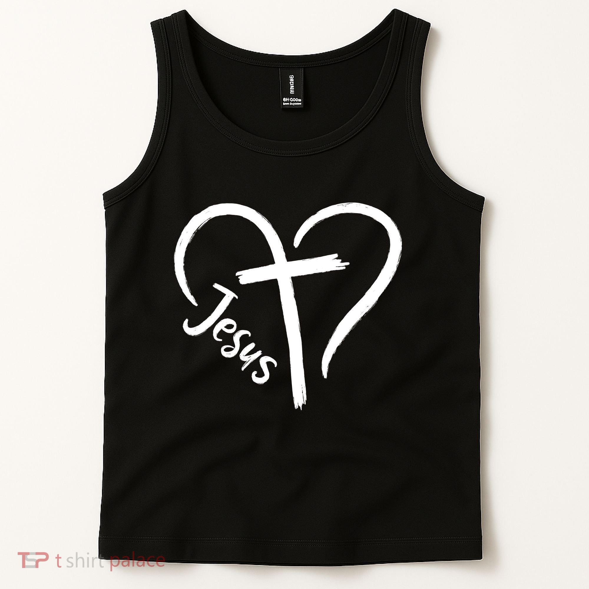 Jesus Cross Love Heart Christianity Tank Top