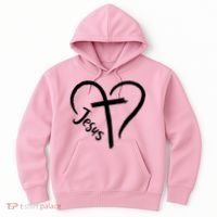 Jesus Cross Love Heart Christianity Hoodie thumb 0