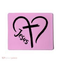 Jesus Cross Love Heart Christianity Mousepad thumb 0