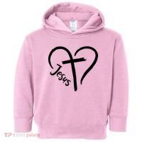 Jesus Cross Love Heart Christianity Toddler Hoodie thumb 0
