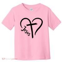 Jesus Cross Love Heart Christianity Toddler T-Shirt thumb 0