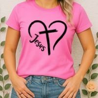Jesus Cross Love Heart Christianity Women's T-Shirt thumb 2