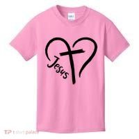 Jesus Cross Love Heart Christianity Kids T-Shirt thumb 0