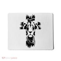 Jesus Crossbar Lion Believe in Jesus Christian Apparel Mousepad thumb 0