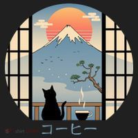 Japanese Cat Mountain Sunset Beanie thumb 2