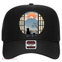 Japanese Cat Mountain Sunset Hat thumb 0