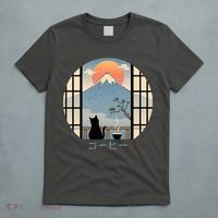 Japanese Cat Mountain Sunset T-Shirt thumb 5