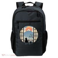 Japanese Cat Mountain Sunset Backpack thumb 0
