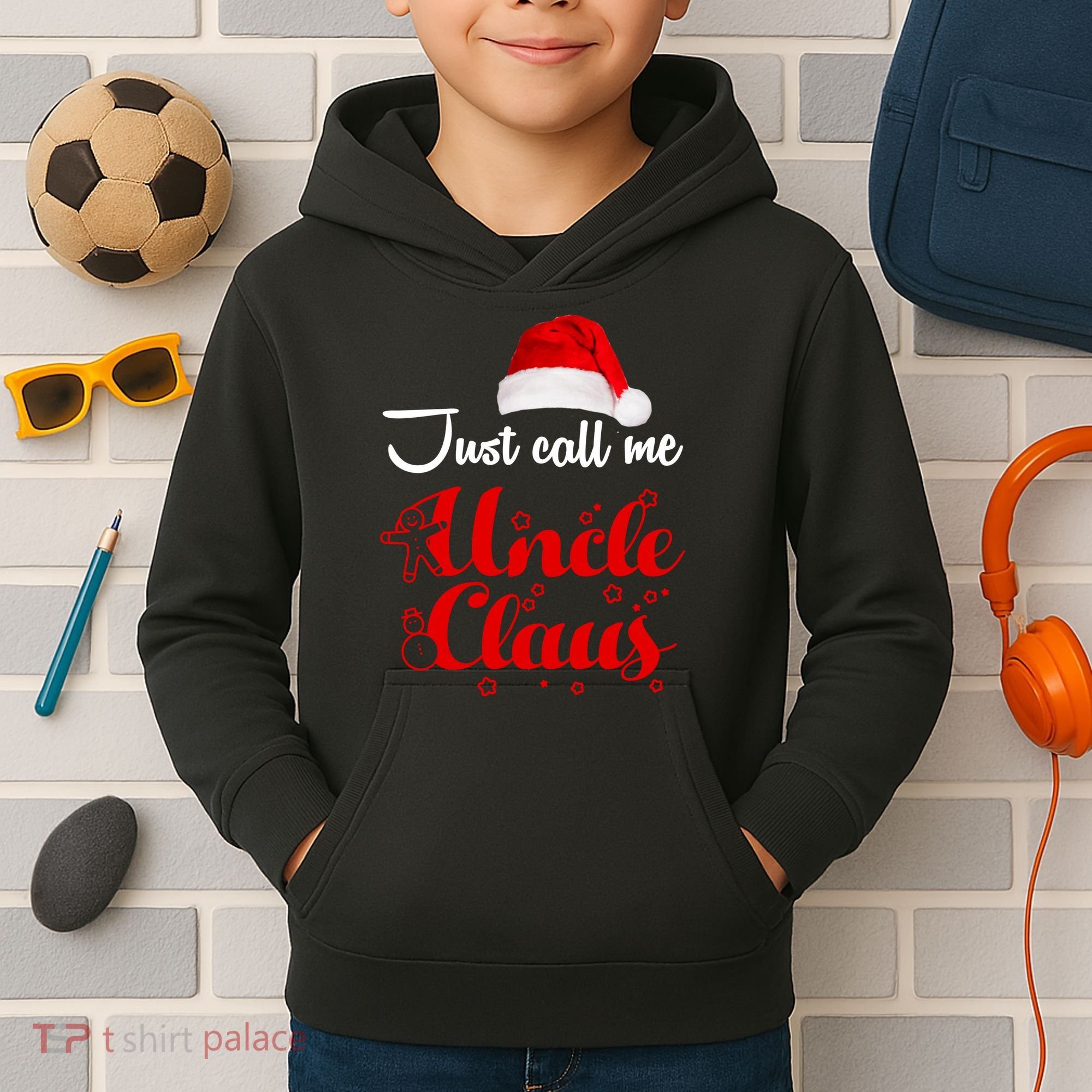 Just Call Me Uncle Claus Kids Hoodie