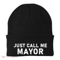 Just Call Me Mayor Funny Beanie thumb 0