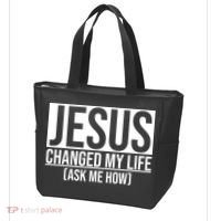 Jesus Changed My Life Ask Me How Tote Bag thumb 3