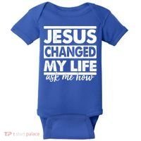 Jesus Changed My Life Ask Me How Baby Bodysuit thumb 0